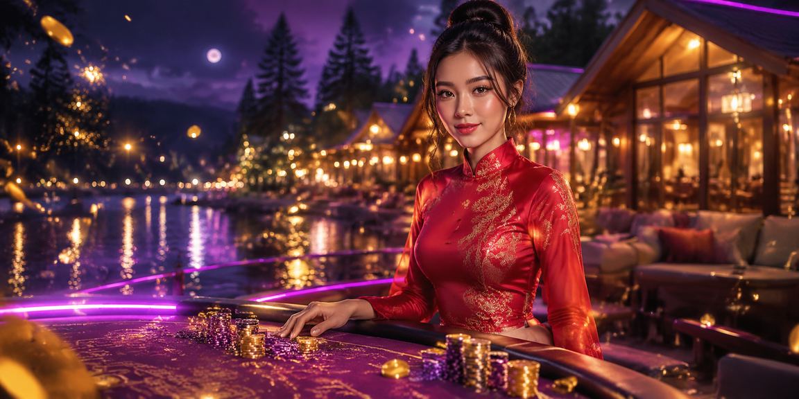 Người phụ nữ mặc áo dài tại sòng bài Đà Lạt trong đêm lung linh