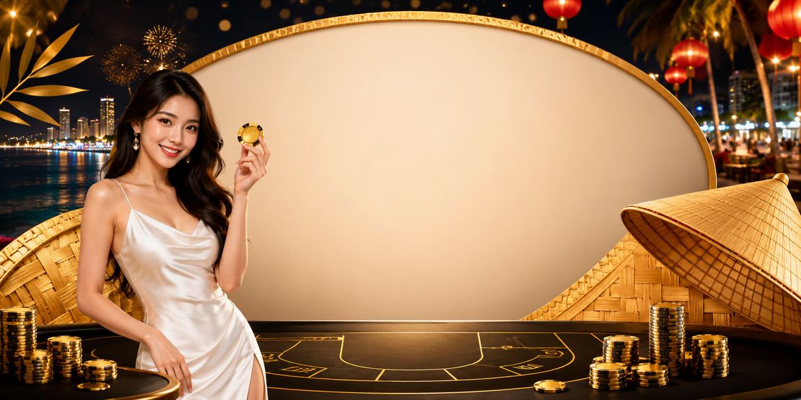Người chơi baccarat tại Nha Trang với nón lá và không khí lễ hội